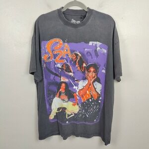 SZA‎ Graphic T-Shirt Size Medium Sergio Calabasas Gray 90s Style R&B Hip Hop Rap